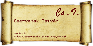 Cservenák István névjegykártya